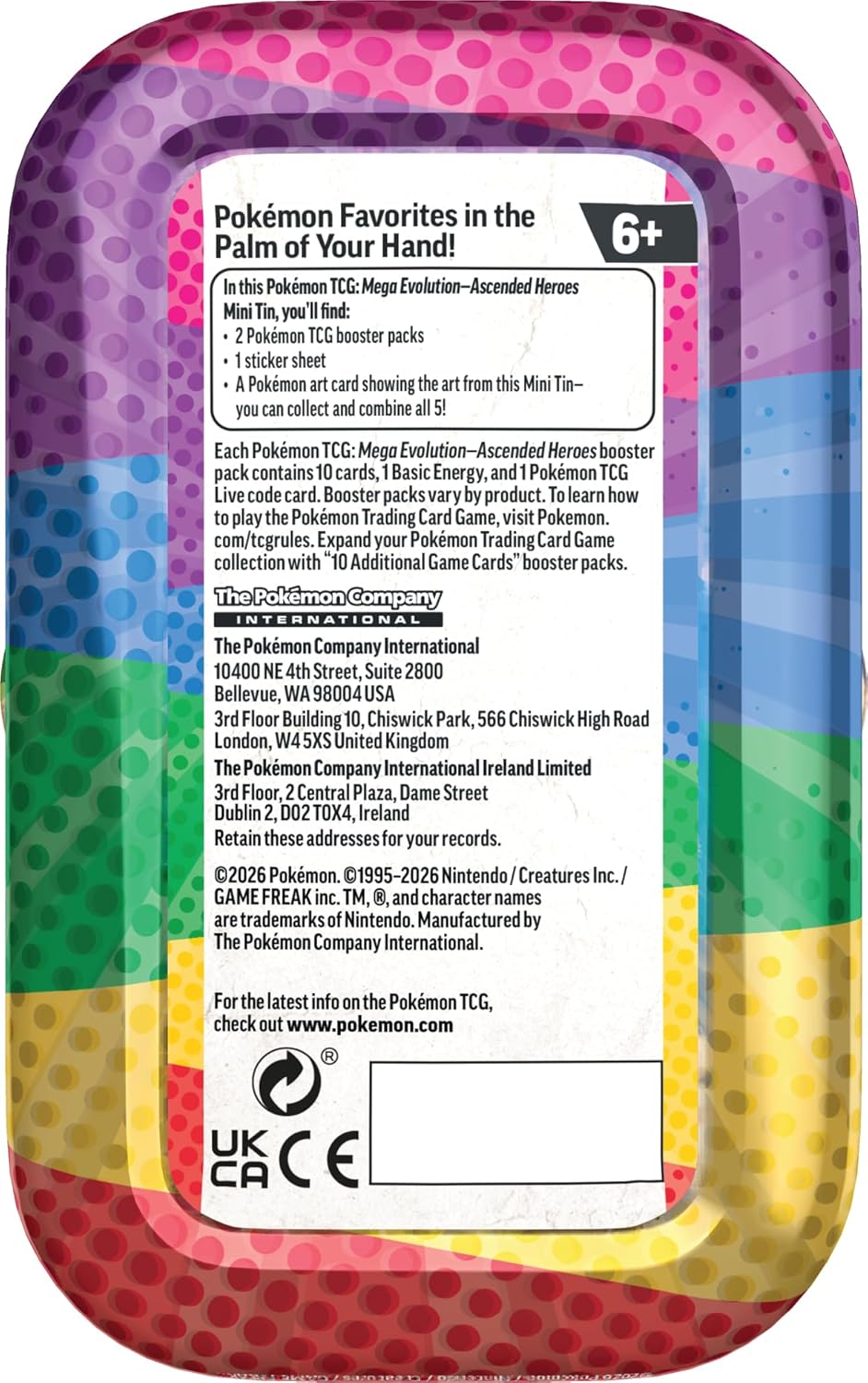 Pokémon TCG: Mega Evolution—Ascended Heroes Mini Tin (en inglés)