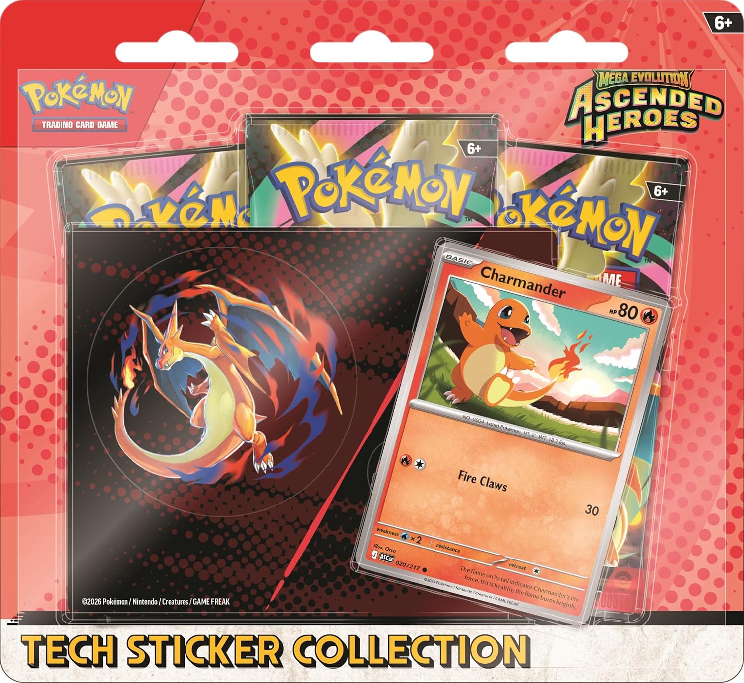 Pokémon TCG: Mega Evolution - Ascended Heroes Tech Sticker Collection (Charmander) Inglés