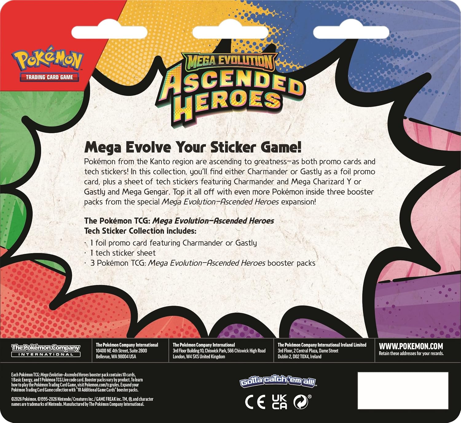 Pokémon TCG: Mega Evolution - Ascended Heroes Tech Sticker Collection (Gastly) Español