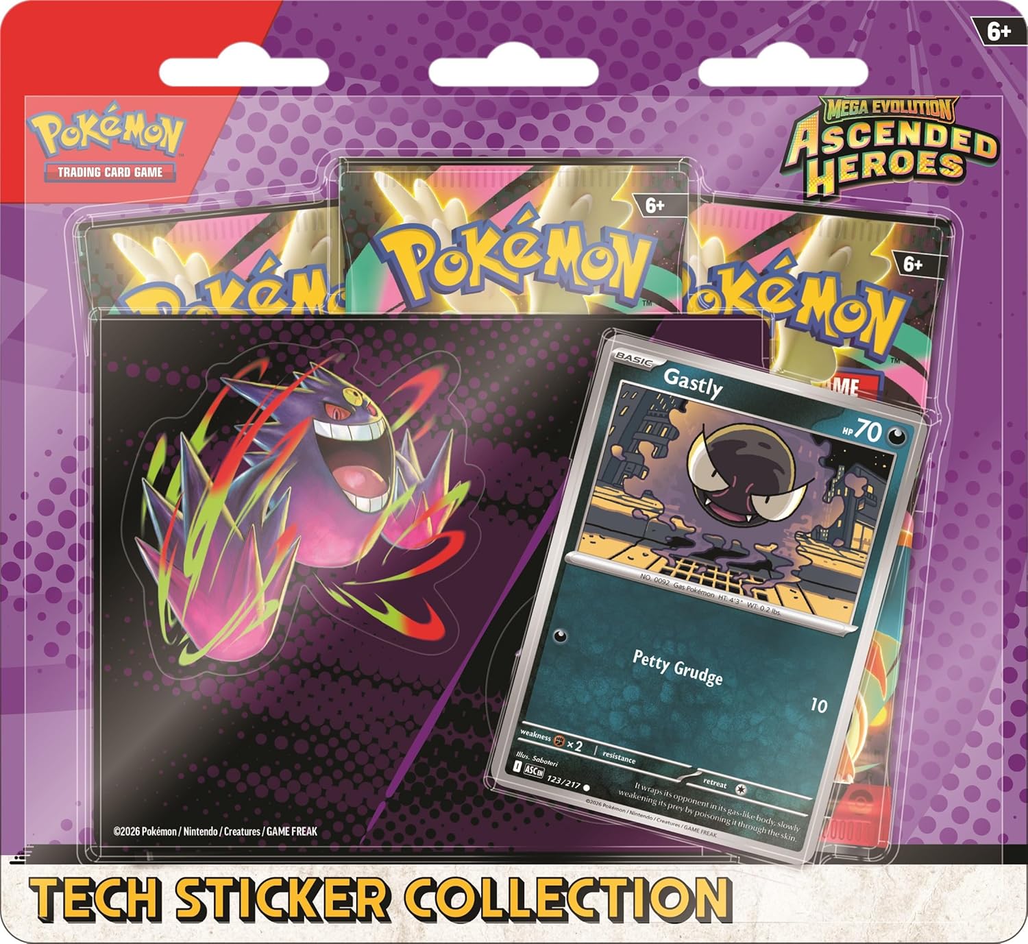 Pokémon TCG: Mega Evolution - Ascended Heroes Tech Sticker Collection (Gastly) Inglés