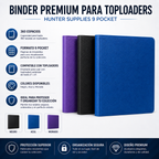 Hunter Supplies: Carpeta Premium de 9 Bolsillos para TopLoader 360 espacios