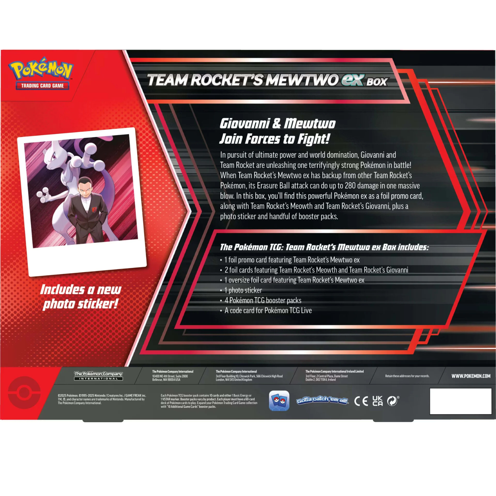 Pokemon TCG Team Rocket's Mewtwo ex Box - Español