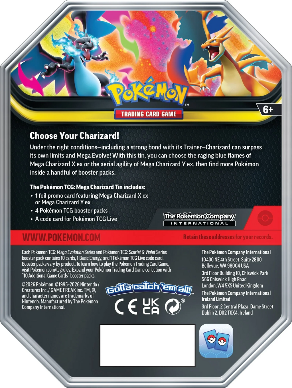 Pokémon TCG: Mega Charizard Tin Español
