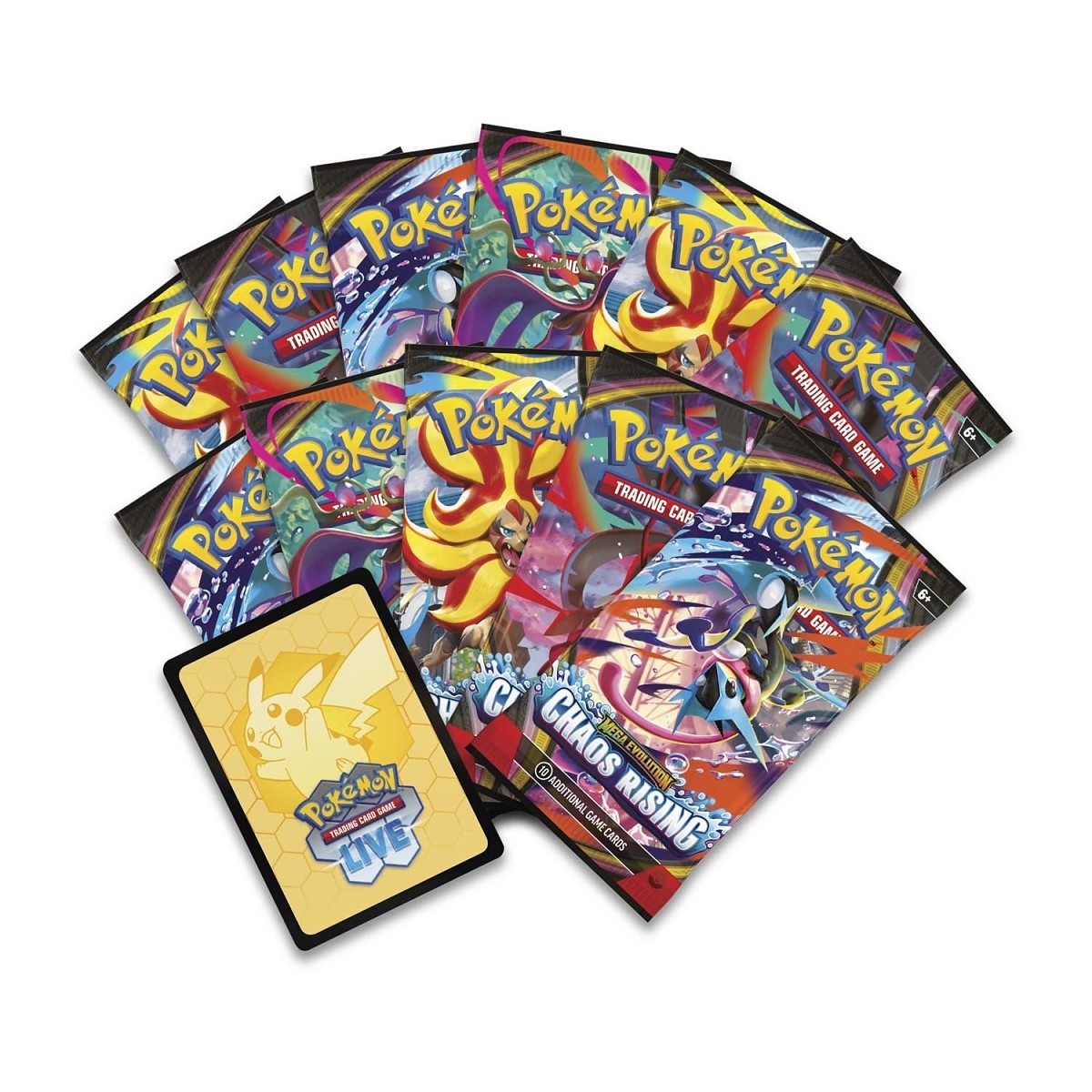 Pokémon TCG: Caja de entrenador Élite (Elite Trainer Box - ETB) de 9 sobres + accesorios Chaos Rising