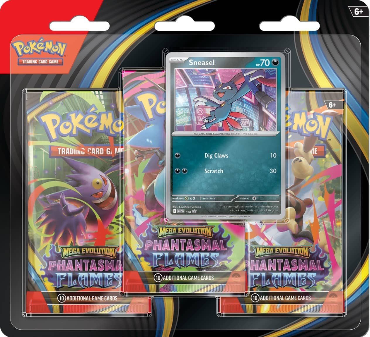 Mega Evolution Phantasmal Flames - 3 Pack Blister - Español (Sneasel)