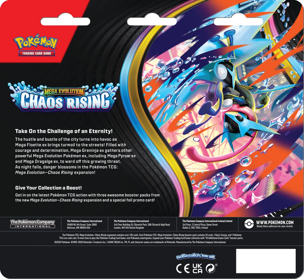 Pokemon TCG: Pack de 3 sobres + Carta Promocional (Blister) Chaos Rising